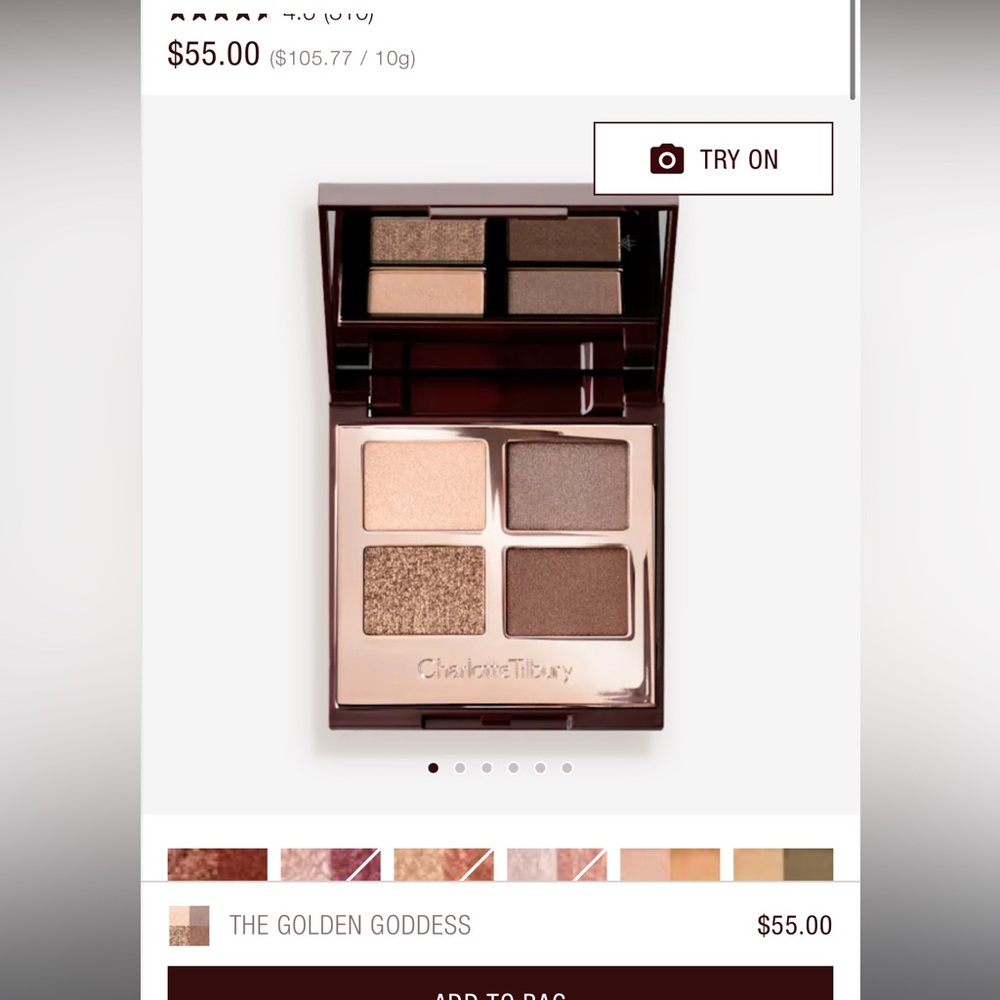 Charlotte Tilbury Eyeshadow Palette - Gold and Brown Hues
